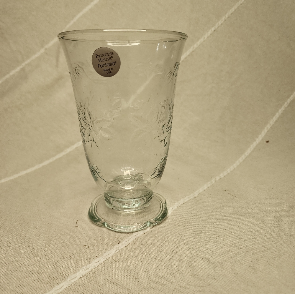 Princess House Glass Footed Tumblers. Set of 4.